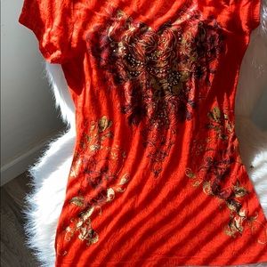 Very Gorgeous red white gold print